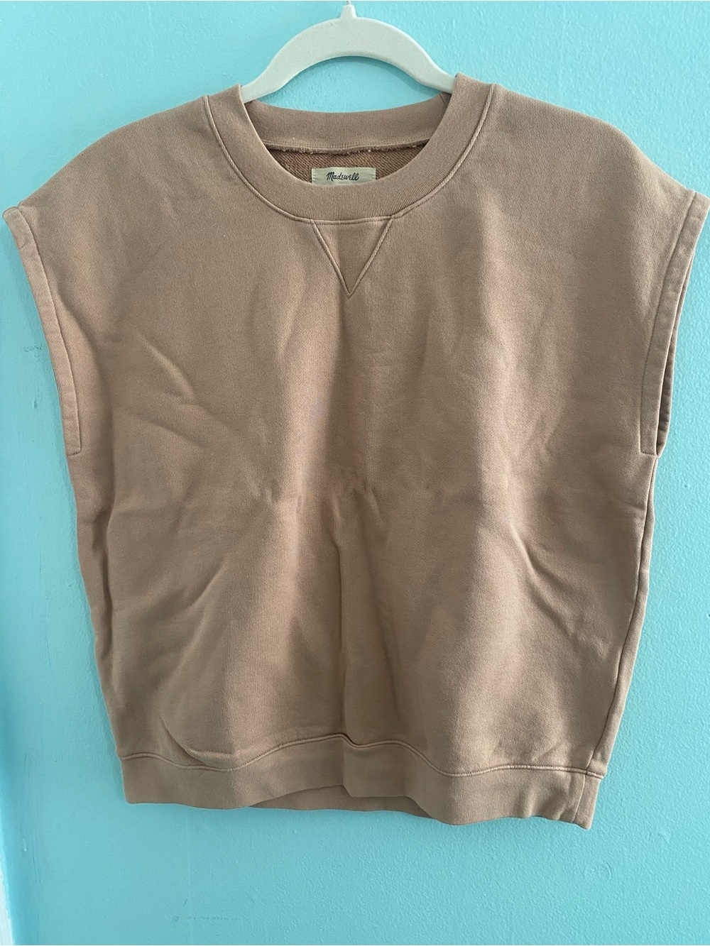 Madewell Sleeveless Crewneck Sweatshirt - Taupe